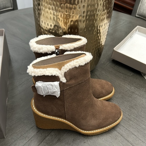 Franco Sarto Suede Wedge Ankle Boots - Ulayna - Picture 5 of 7